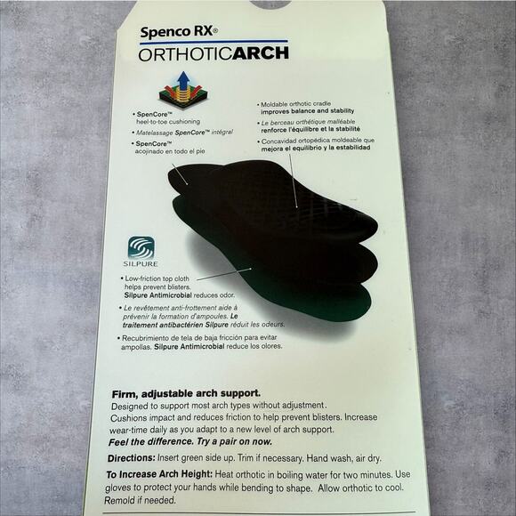 Spenco RX Orthotic Full Length Arch Support Shoe Insoles Pair Women Size 5-6 #1 - Picture 7 of 10
